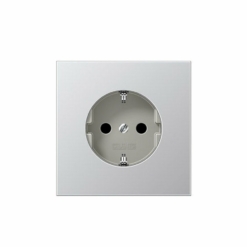 Base enchufe schuko completa en aluminio Jung LS 990. Ref. AL1521KI