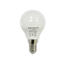 Bombilla led esférica regulable 7W Blanco Cálido E-14 3200 ºK 180º Electro DH