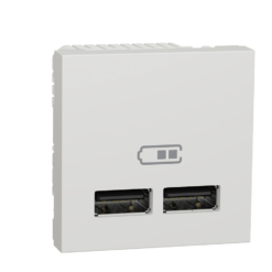 Cargador doble USB New Unica Studio Blanco Polar NU341818 Schneider