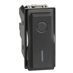 Interruptor bipolar dark Living Now 16 AX a 250 Vca de 1 módulo KG4002