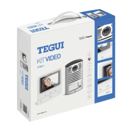 Kit vídeo 1 vivienda a 2 hilos, placa LINEA 2000 y monitor manos libres CLASSE 100 básico Tegui 379011