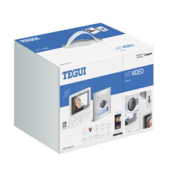 Kit vídeo 1 vivienda 2 hilos, placa SFERA NEW con cámara color HQ y monitor manos libres Classe 100 conectado Tegui 379516