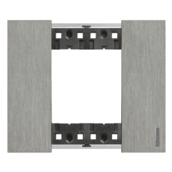 Marco de 1 elementos (2 módulos) acero Bticino Living NoW KA4802ZG