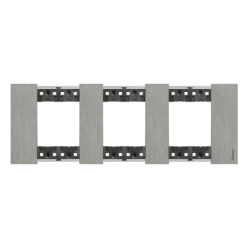 Marco de 3 elementos (6 módulos) acero Bticino Living NoW KA4802M3ZG