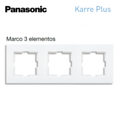 Marco de 3 elementos en blanco Panasonic Karre Plus WKTF00032WH