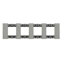 Marco de 4 elementos (8 módulos) acero Bticino Living NoW KA4802M4ZG