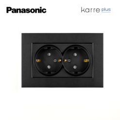 Marco en negro para toma de corriente doble Panasonic Karre Plus WKTF00092BL