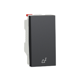 Pulsador estrecho con símbolo de campana New Unica Studio Antracita NU310654C Schneider