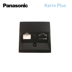 Tapa frontal para toma simple o doble de datos o de teléfono Panasonic Karre Plus de color negro WKTR04081BL