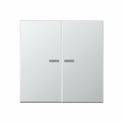 Tecla doble interruptor o conmutador con visor en aluminio Jung LS 990. Ref: Al2995KO5