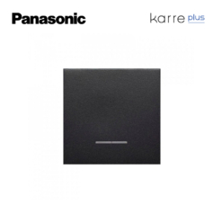 Tecla en negro con visor para interruptor luminoso, conmutador luminoso e interruptor bipolar luminoso Panasonic Karre plus WKTR00021BL