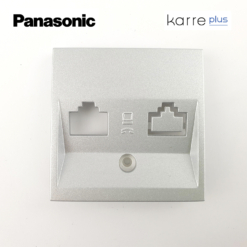 Tecla frontal para toma simple o doble de datos o de teléfono Pansonic Karre Plus de color plata WKTR04081SL