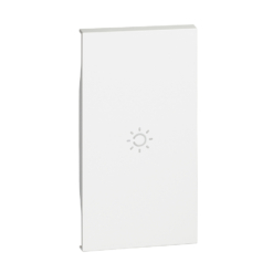 Tecla iluminable blanco de 2 módulo con símbolo de lámpara Bticino Living Now KW01M2A