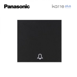 Tecla negra para pulsador con símbolo campana/timbre Panasonic Karre Plus WKTR00191BL