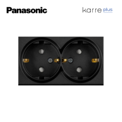 Tecla para enchufe doble en negro Panasonic Karre Plus WKTR02151BL