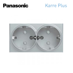 Tecla para enchufe doble en plata Panasonic Karre Plus WKTR02151SL