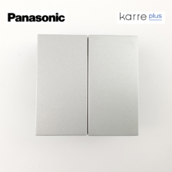 Tecla partida para interruptor y conmutador doble plata Panasonic Karre Plus WKTR00091SL