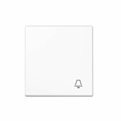 Tecla pulsador de timbre en blanco alpino Jung LS 990. Ref: LS990KWW