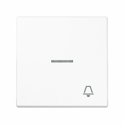 Tecla pulsador timbre visor en blanco alpino Jung LS 990. Ref: LS990KO5KWW