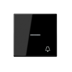 Tecla pulsador timbre visor en negro Jung LS 990. Ref: LS990KO5KSW