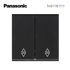 Teclas negras partidas para pulsador doble de persiana Panasonic Karre Plus WKTR00221BL