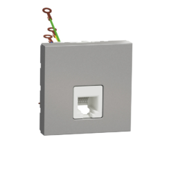 Toma de teléfono ancha New Unica Studio Aluminio NU349730 Schneider