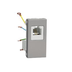 Toma de teléfono estrecha New Unica Studio Aluminio NU349130 Schneider