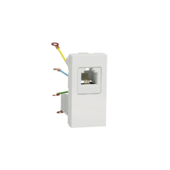 Toma de teléfono estrecha New Unica Studio Blanco Polar NU349118 Schneider