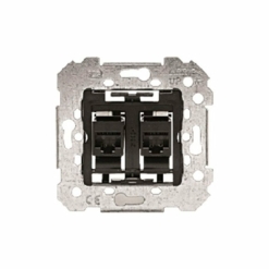 Toma informática doble RJ45 de BJC Iris 18586-2 (Compatible con las series Bjc Iris, Iris Plus, Mega, Coral,Siemens Delta line ,Miro y Style)