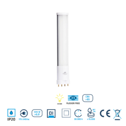 Tubo de led 2G11 de10W en 4000 ºK de Threeline PLL10WBN