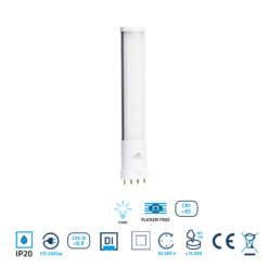 Tubo de led 2G11 de 10W en 6000 ºK de Threeline PLL10WBF