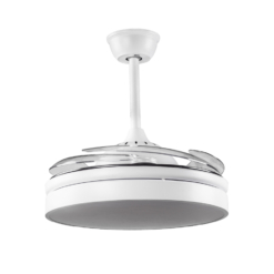 Ventilador Tahiti con aspas retráctil de 6 velocidades y iluminación led de 4000º K
