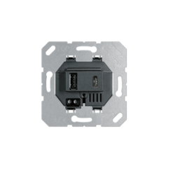 Cargador Doble USB en negro Jung LS-990. Ref: USB15CASW