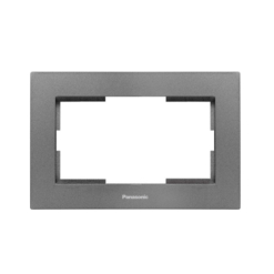 Marco para toma de corriente doble en gris oscuro Panasonic