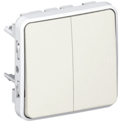 Pulsador Doble Blanco