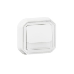 Pulsador luminoso portaetiquetas blanco