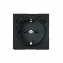 Tapa base de enchufe schuko con USB doble Siemens DELTA Miro y DELTA Line